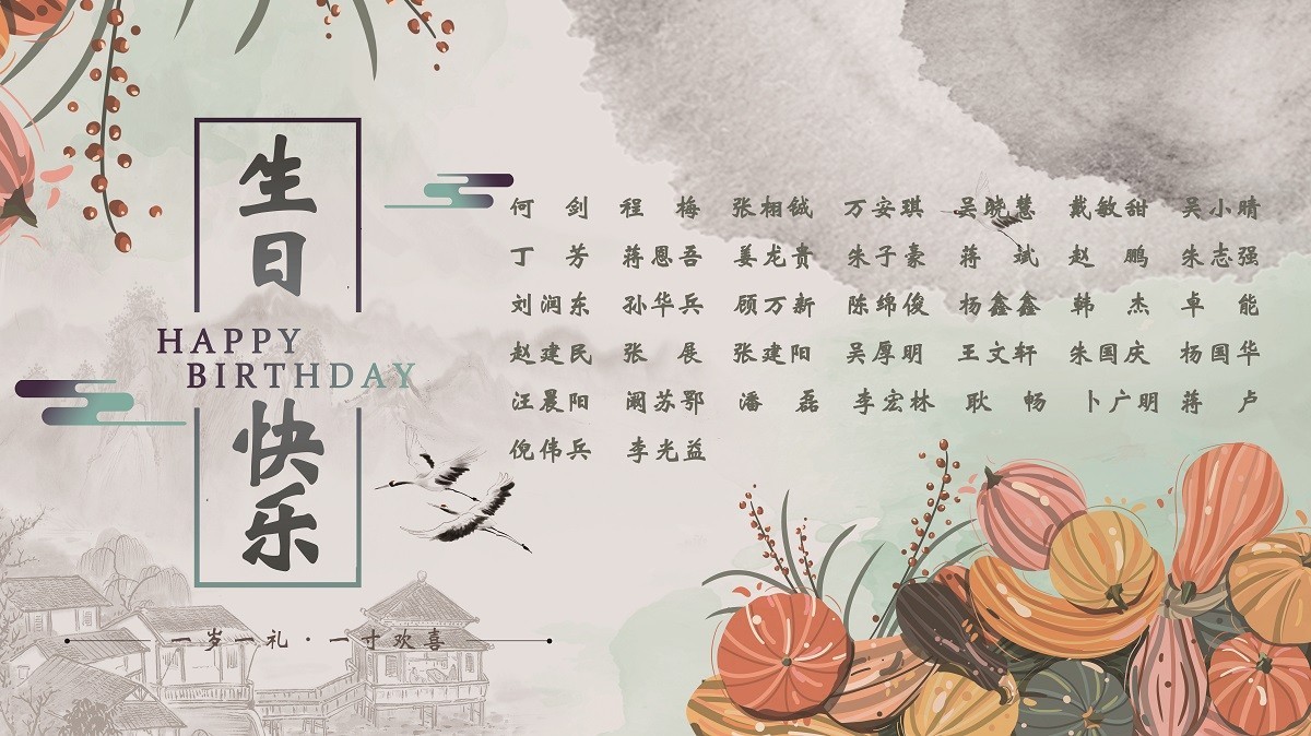 【生日祝?！抗ё?0月生日的員工生日快樂(lè)！