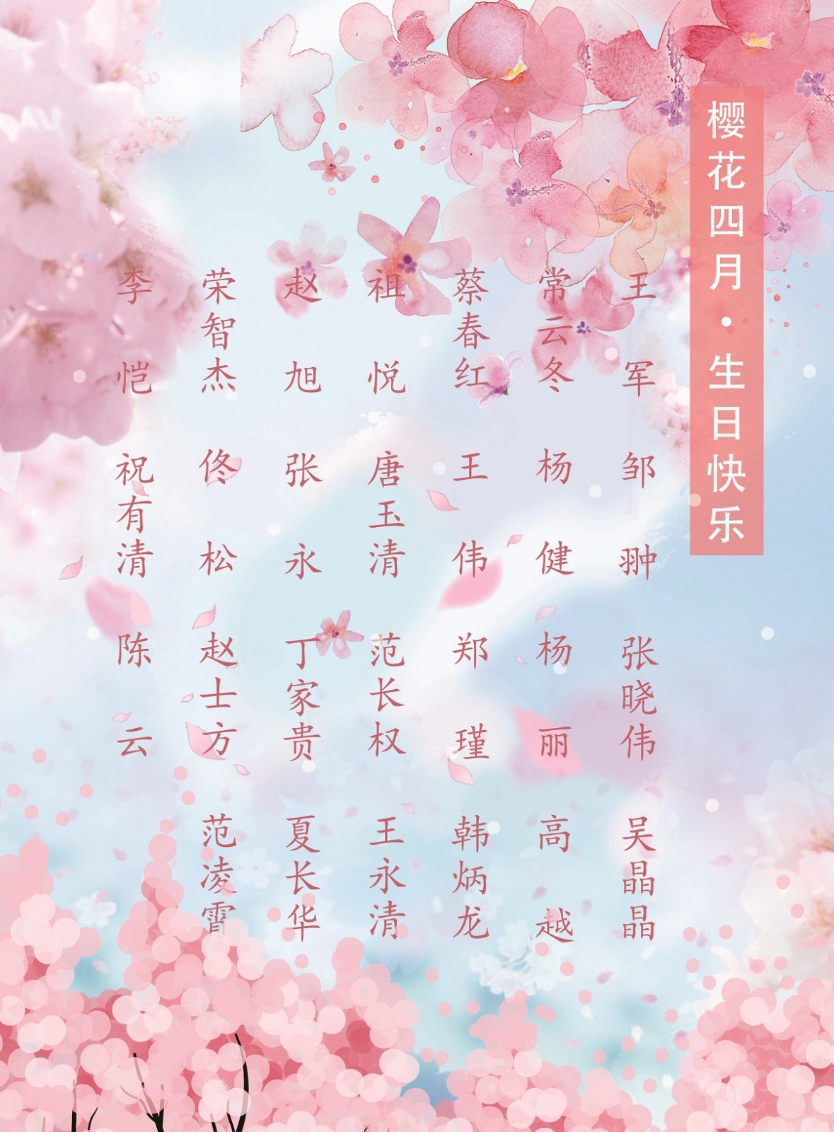 【生日祝?！抗ё?4月生日的員工生日快樂！